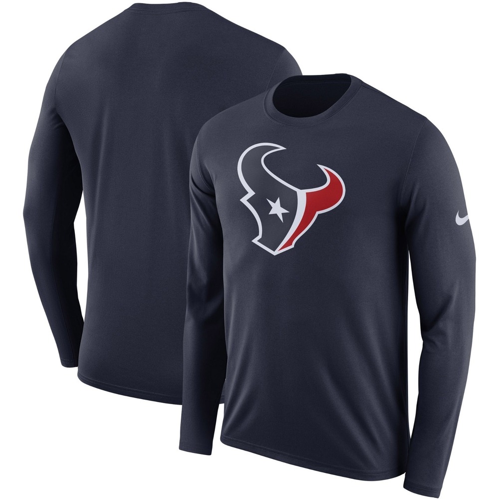 Nike Mens Houston Texans NFL Football Long Sleeve Shirt Size 3XL Navy Red